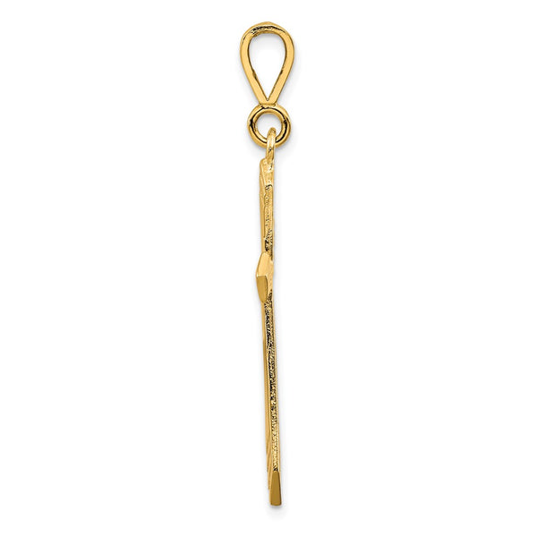 10KT Yellow Gold 41X21MM Cross Pendant. Chain Not Included