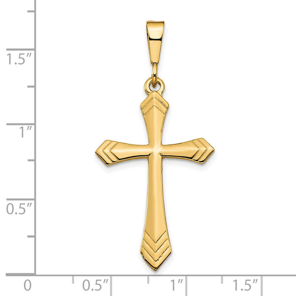 10KT Yellow Gold 41X21MM Cross Pendant. Chain Not Included