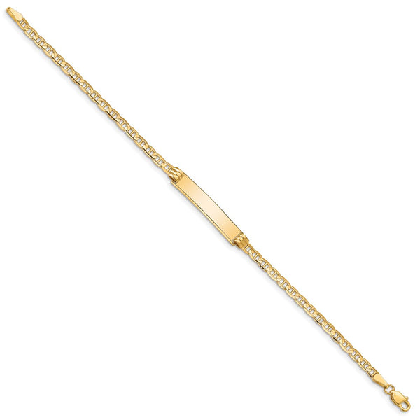 10KT Yellow Gold 7-inch 5.1MM Anchor Link ID Bracelet