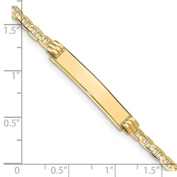 10KT Yellow Gold 7-inch 5.1MM Anchor Link ID Bracelet