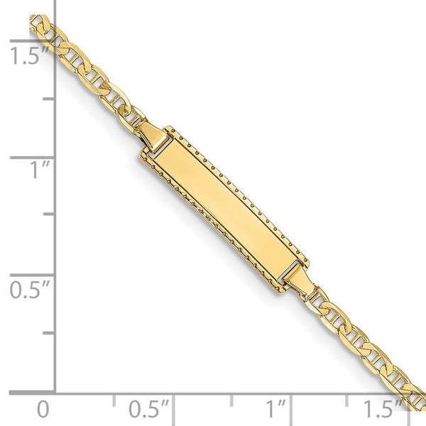 10KT Yellow Gold 6-inch 4.7MM Anchor Link ID Bracelet