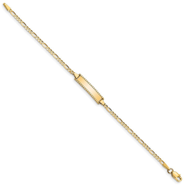 10KT Yellow Gold 6-inch 5.1MM Childrens Figaro ID Bracelet