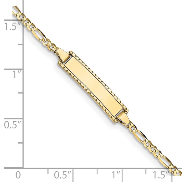 10KT Yellow Gold 6-inch 5.1MM Childrens Figaro ID Bracelet