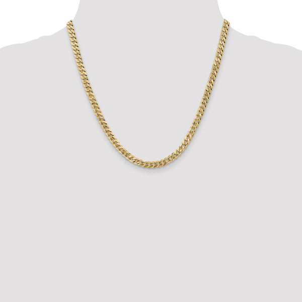 10KT Yellow Gold 20-inch 5.75MM Flat Beveled Curb Chain
