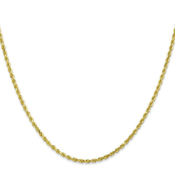 10KT Yellow Gold 22-inch 2.25MM Diamond-cut Lobster Clasp Rope Chain