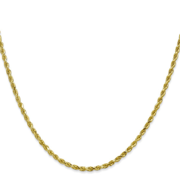 10KT Yellow Gold 16-inch 2.5MM Diamond-cut Lobster Clasp Rope Chain