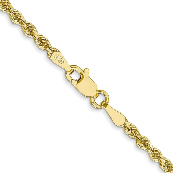 10KT Yellow Gold 28-inch 2.5MM Diamond-cut Rope Chain