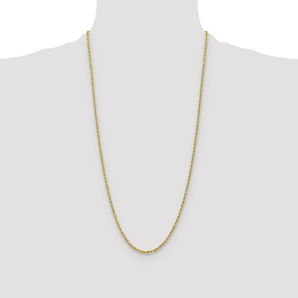 10KT Yellow Gold 28-inch 2.5MM Diamond-cut Rope Chain