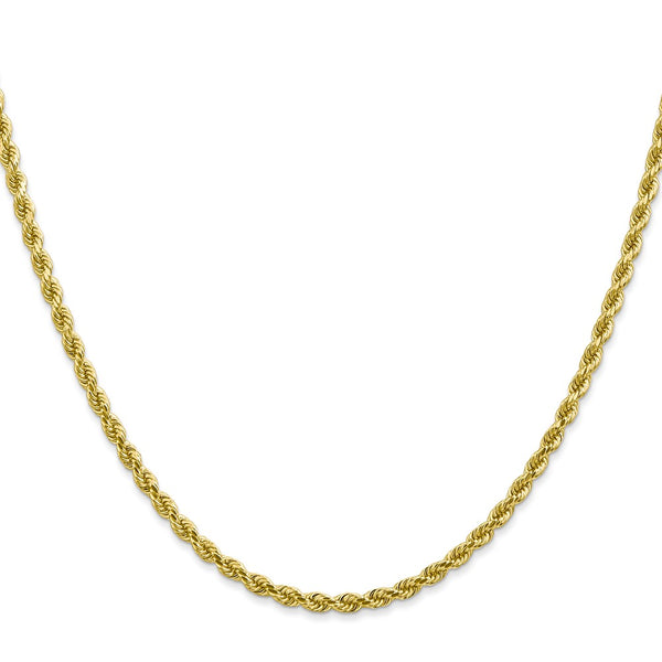 10KT Yellow Gold 18-inch 2.75MM Diamond-cut Lobster Clasp Rope Chain