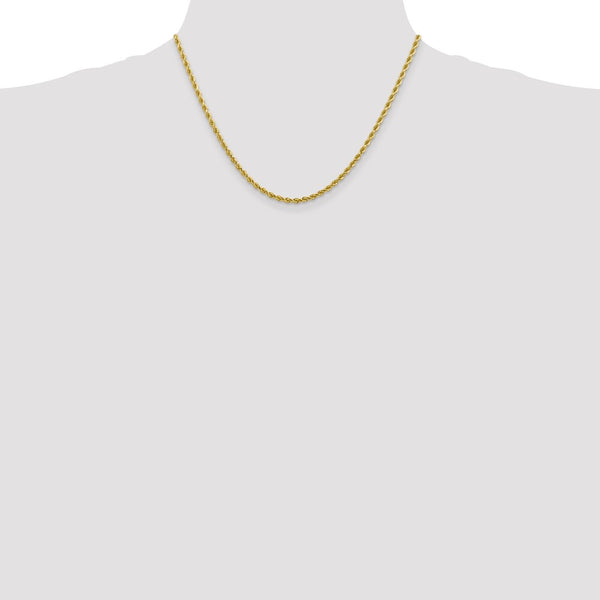 10KT Yellow Gold 18-inch 2.75MM Diamond-cut Lobster Clasp Rope Chain