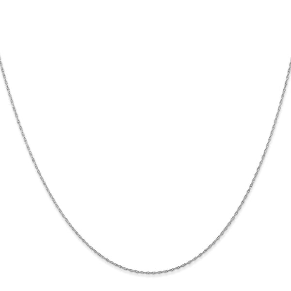 10KT White Gold 18-inch 0.5MM Cable Rope Pendant Chain