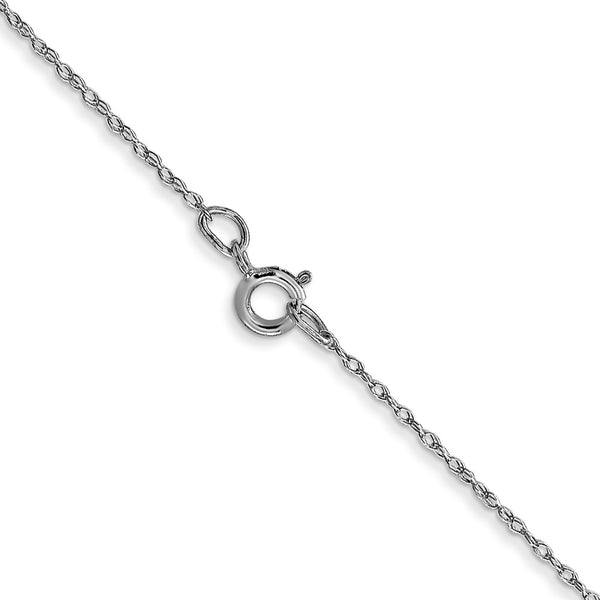 10KT White Gold 16-inch 0.5MM Cable Rope Pendant Chain