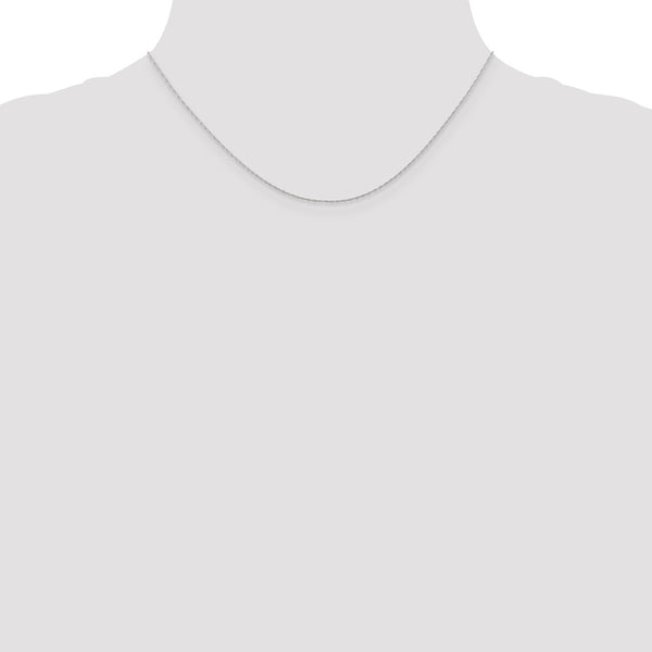 10KT White Gold 16-inch 0.5MM Cable Rope Pendant Chain