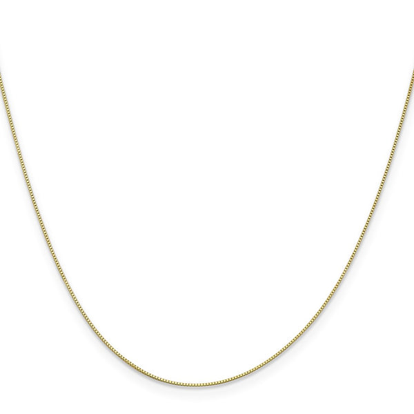 10KT Yellow Gold 18-inch 0.5MM Box Pendant Chain