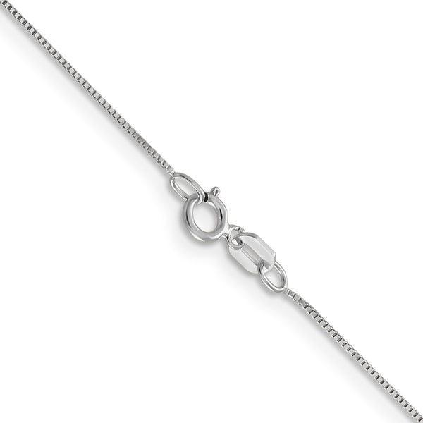 10KT White Gold 18-inch 0.5MM Box Pendant Chain