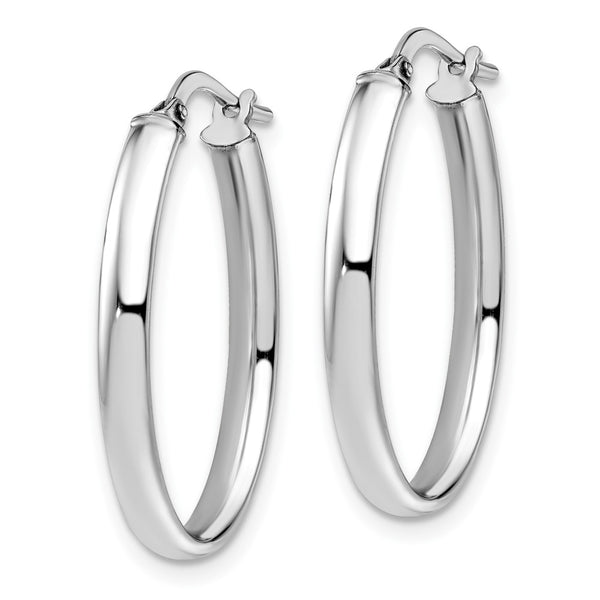 10KT White Gold 27X8MM Hoop Earrings