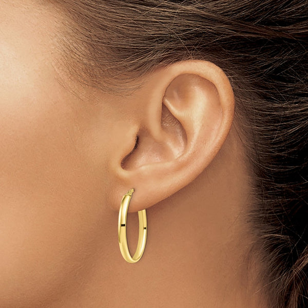 10KT Yellow Gold 26X7MM Hoop Earrings