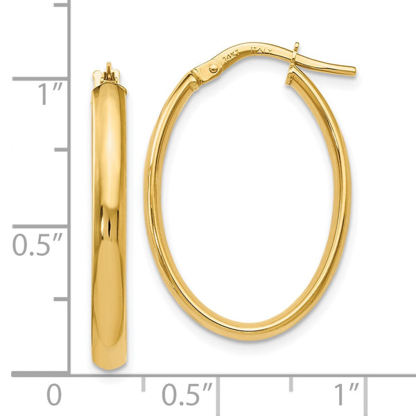 10KT Yellow Gold 26X7MM Hoop Earrings