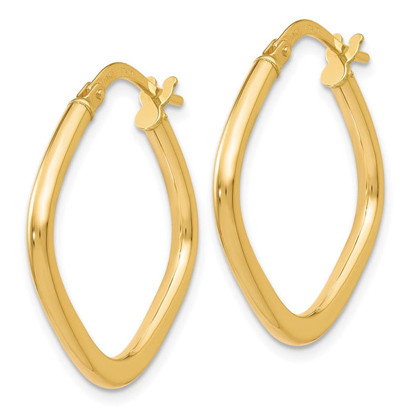 10KT Yellow Gold 24X9MM Hoop Earrings
