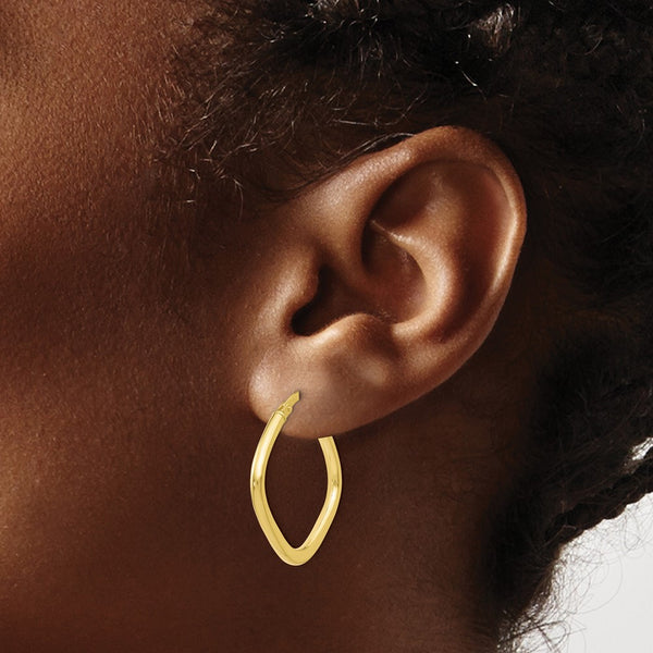 10KT Yellow Gold 24X9MM Hoop Earrings