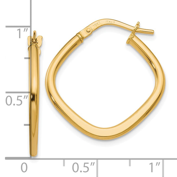 10KT Yellow Gold 24X9MM Hoop Earrings