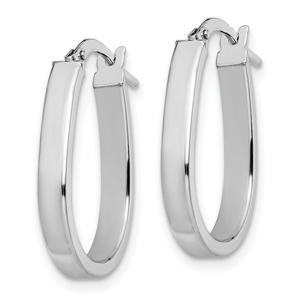 10KT White Gold 22X16MM Hoop Earrings