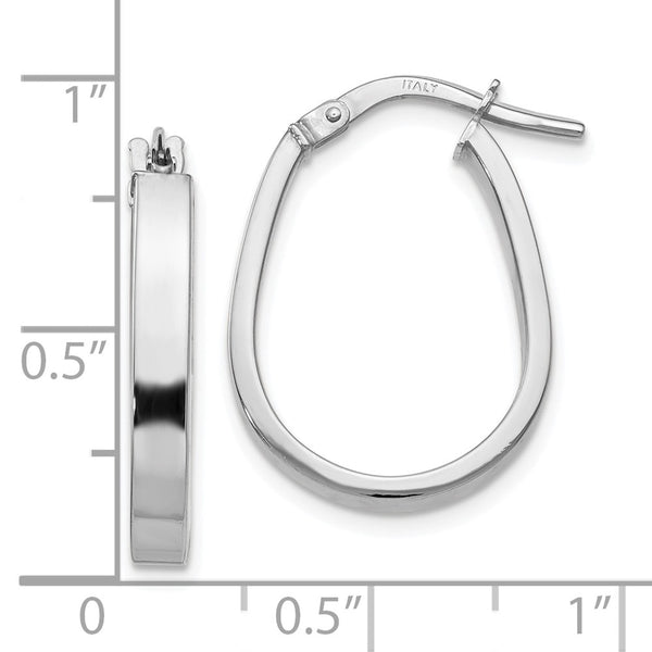 10KT White Gold 22X16MM Hoop Earrings