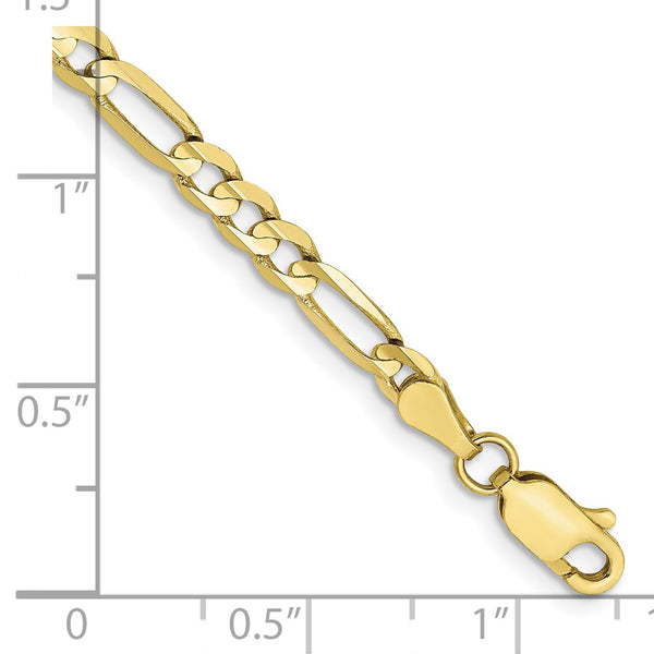 10KT Yellow Gold 8-inch 4MM Lobster Clasp Figaro Bracelet