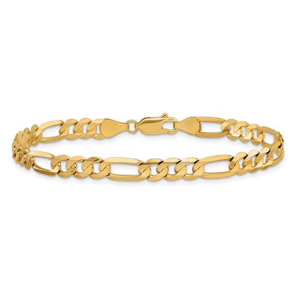 10KT Yellow Gold 8-inch 5.5MM Lobster Clasp Figaro Bracelet