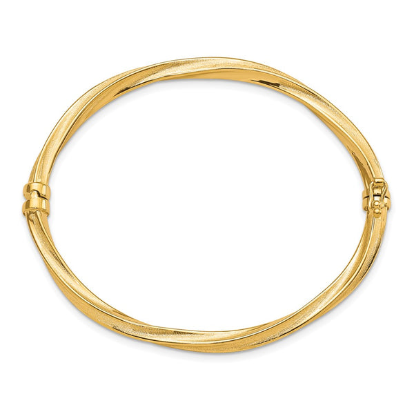 10KT Yellow Gold 4MM Hinged Bangle Bracelet