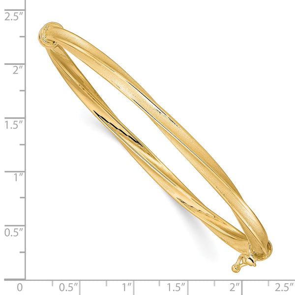 10KT Yellow Gold 4MM Hinged Bangle Bracelet