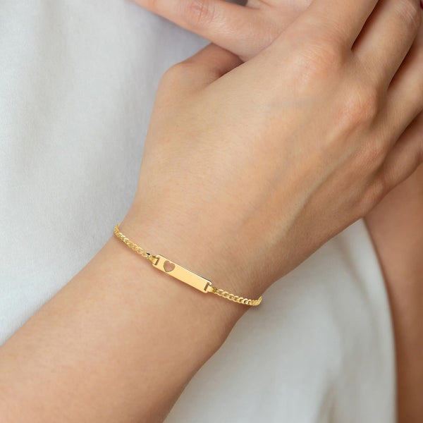 10KT Yellow Gold 7-inch 5.01MM Flat Curb ID Bracelet