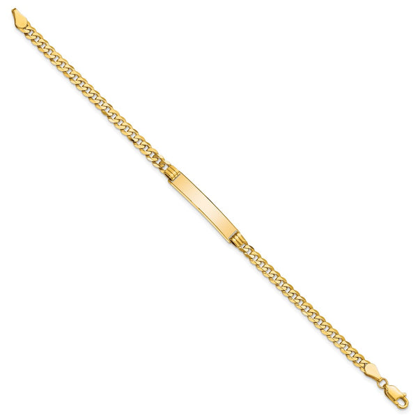 10KT Yellow Gold 8-inch 5.38MM Flat Curb ID Bracelet