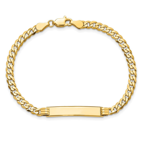 10KT Yellow Gold 8-inch 5.38MM Flat Curb ID Bracelet