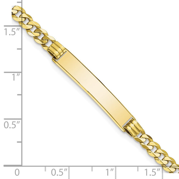 10KT Yellow Gold 8-inch 5.38MM Flat Curb ID Bracelet
