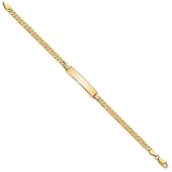10KT Yellow Gold 7-inch 6.28MM Flat Curb ID Bracelet