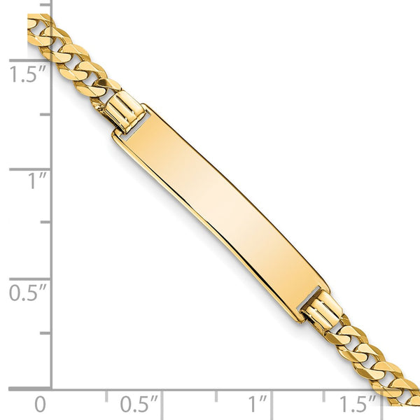 10KT Yellow Gold 7-inch 6.28MM Flat Curb ID Bracelet