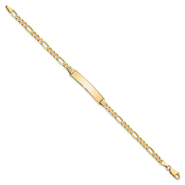 10KT Yellow Gold 8-inch 6.18MM Figaro ID Bracelet