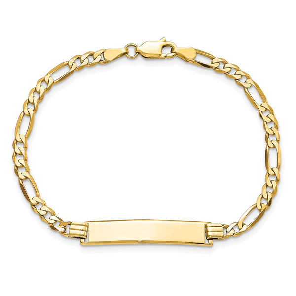 10KT Yellow Gold 8-inch 6.18MM Figaro ID Bracelet