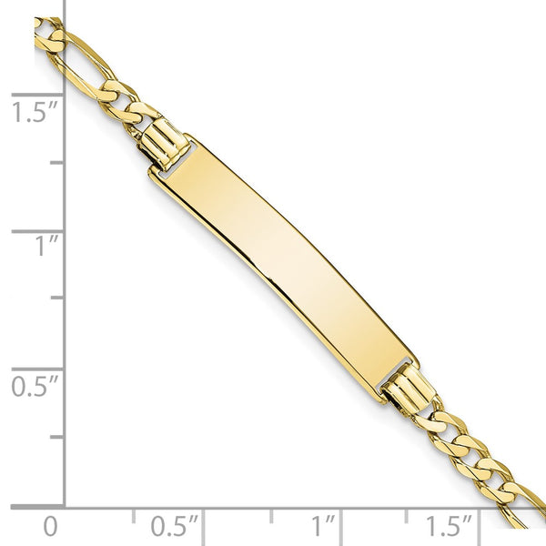 10KT Yellow Gold 8-inch 6.18MM Figaro ID Bracelet