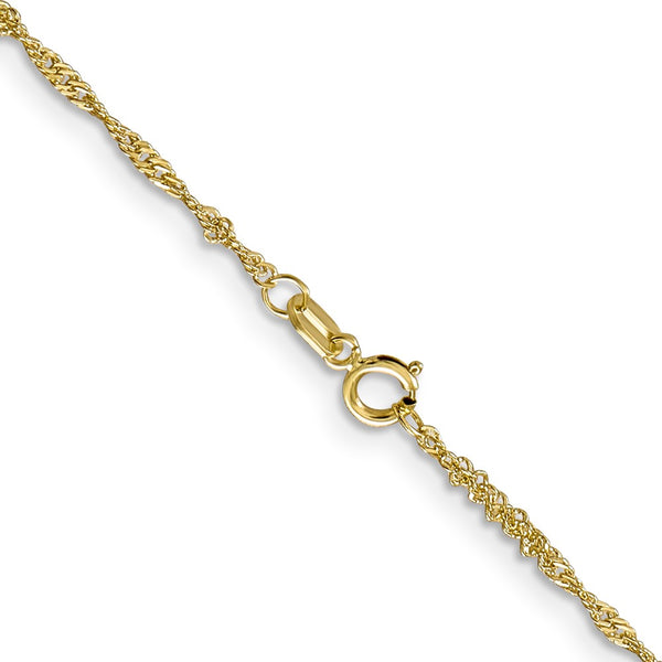 10KT Yellow Gold 18-inch 1.4MM Singapore Pendant Chain