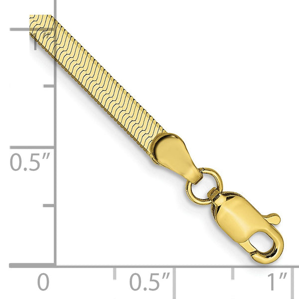 10KT Yellow Gold 7-inch 3MM Herringbone Bracelet