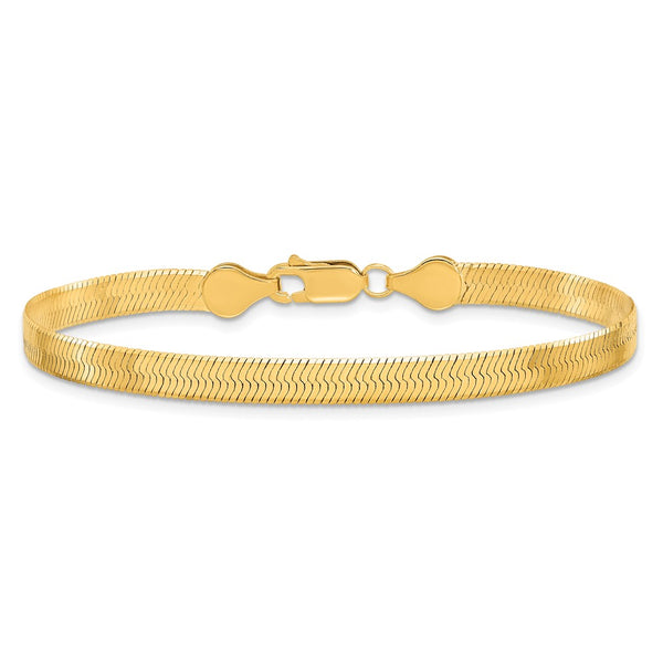 10KT Yellow Gold 7-inch 5MM Herringbone Bracelet