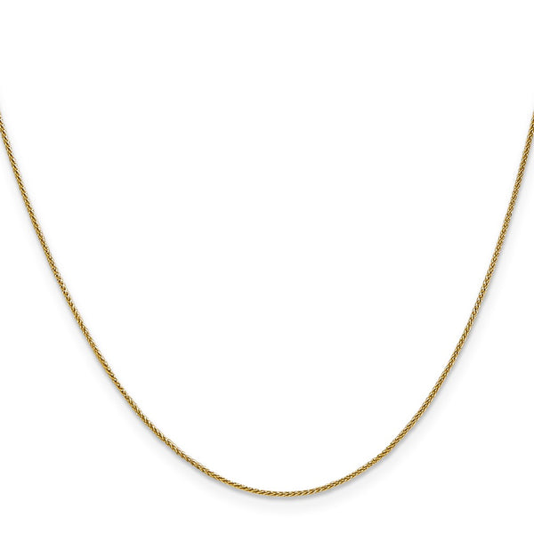 10KT Yellow Gold 16-inch 0.8MM Lobster Clasp Spiga Link Pendant Chain