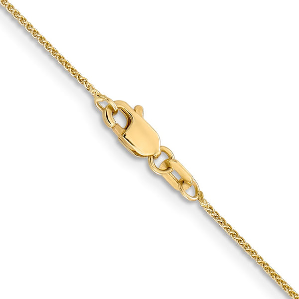 10KT Yellow Gold 18-inch 0.8MM Lobster Clasp Spiga Link Pendant Chain