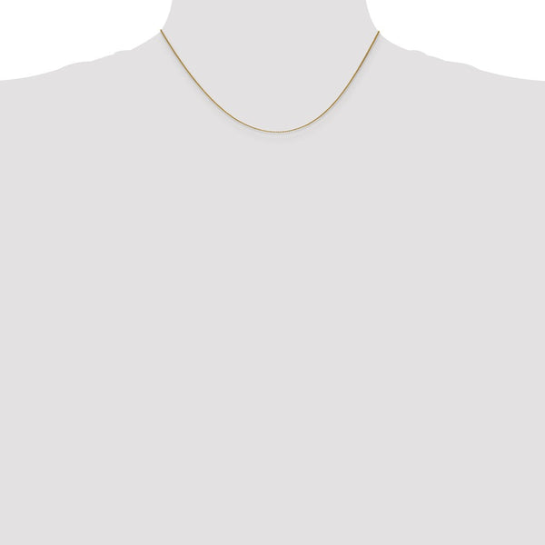 10KT Yellow Gold 16-inch 0.8MM Lobster Clasp Spiga Link Pendant Chain