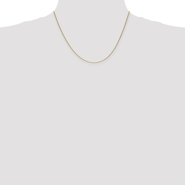 10KT Yellow Gold 18-inch 0.8MM Lobster Clasp Spiga Link Pendant Chain