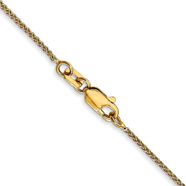 10KT Yellow Gold 18-inch 1MM Lobster Clasp Spiga Link Chain