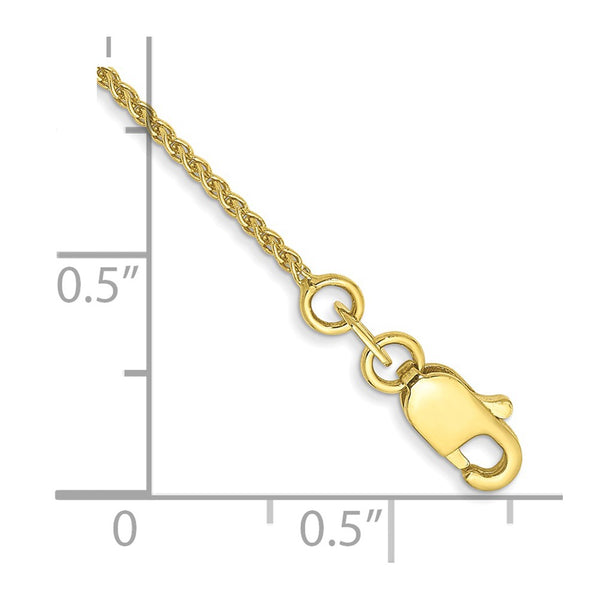 10KT Yellow Gold 7-inch 1MM Spiga Link Bracelet
