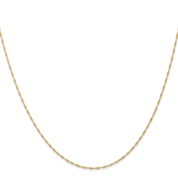 14KT Yellow Gold 18-inch 1MM Singapore Pendant Chain